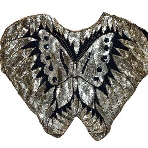 Vintage sequin and silk butterfly top